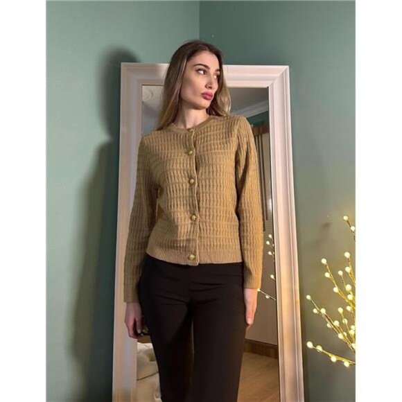 NEW Women's 2025 Cardigan Sweaters Button Down Crew Neck Open Front Long Sleeve - Picture 5 of 6